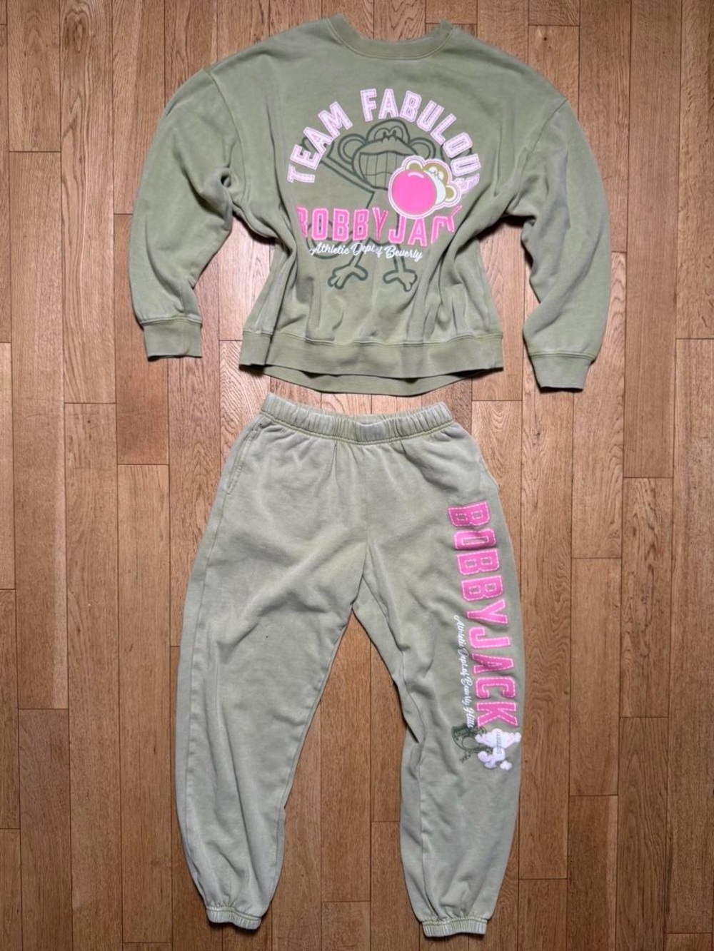 Y2K Bobby Jack Cotton Sweatsuit Set Coquette McBling Vintage Loungewear